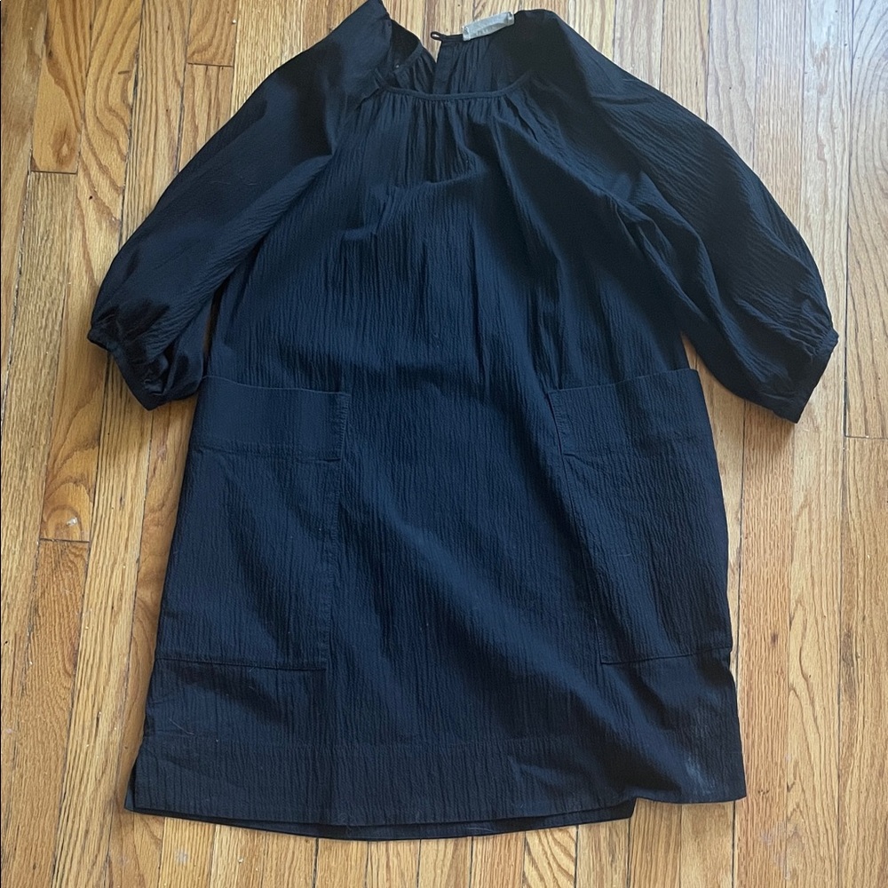 Everlane Black cotton poplin shift dress